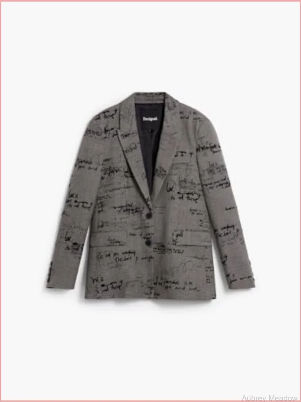 Trench Coat with Zipper Closure Long Sleeve Letter Print